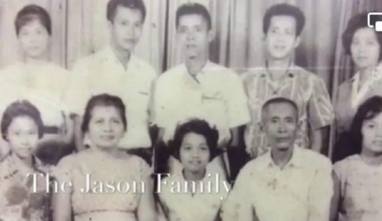 The Jason family portrait: Justo Piodo Jason and Isidaria Langit Jason with their eight children